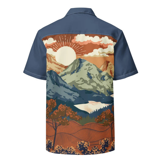Thru Hiker Print Gender Neutral Button Sun Shirt