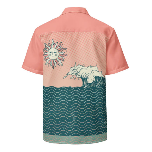 Ocean Waves Gender Neutral Button Sun Shirt