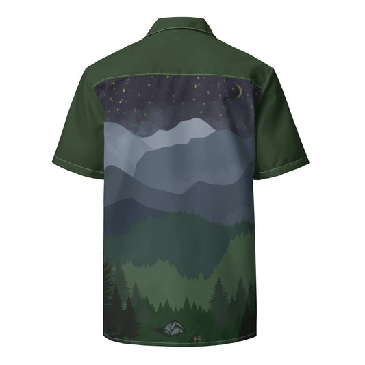 Night Camping Gender Neutral Button Sun Shirt
