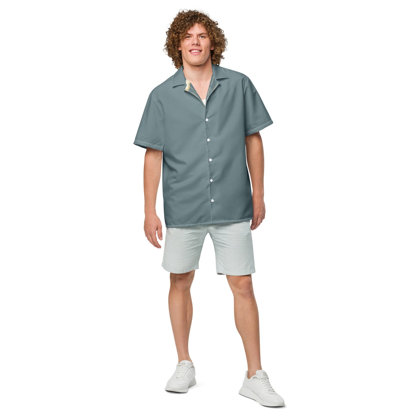 Retro Mountain Gender Neutral Button Sun Shirt