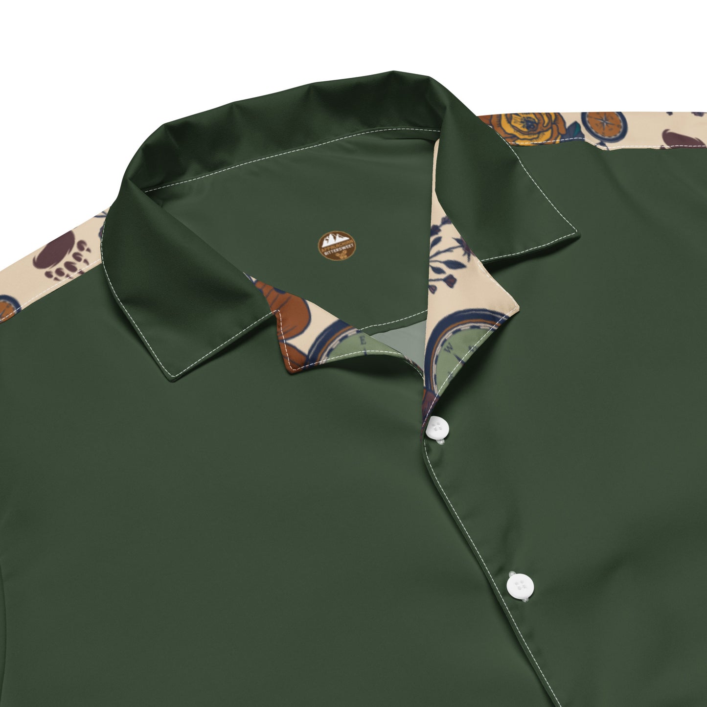 Evergreen Compass Unisex Button Sun Shirt