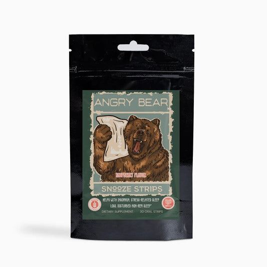 Angry Bear Snooze Sleep Strips - Natural Sleep Support for Hiking and Camping