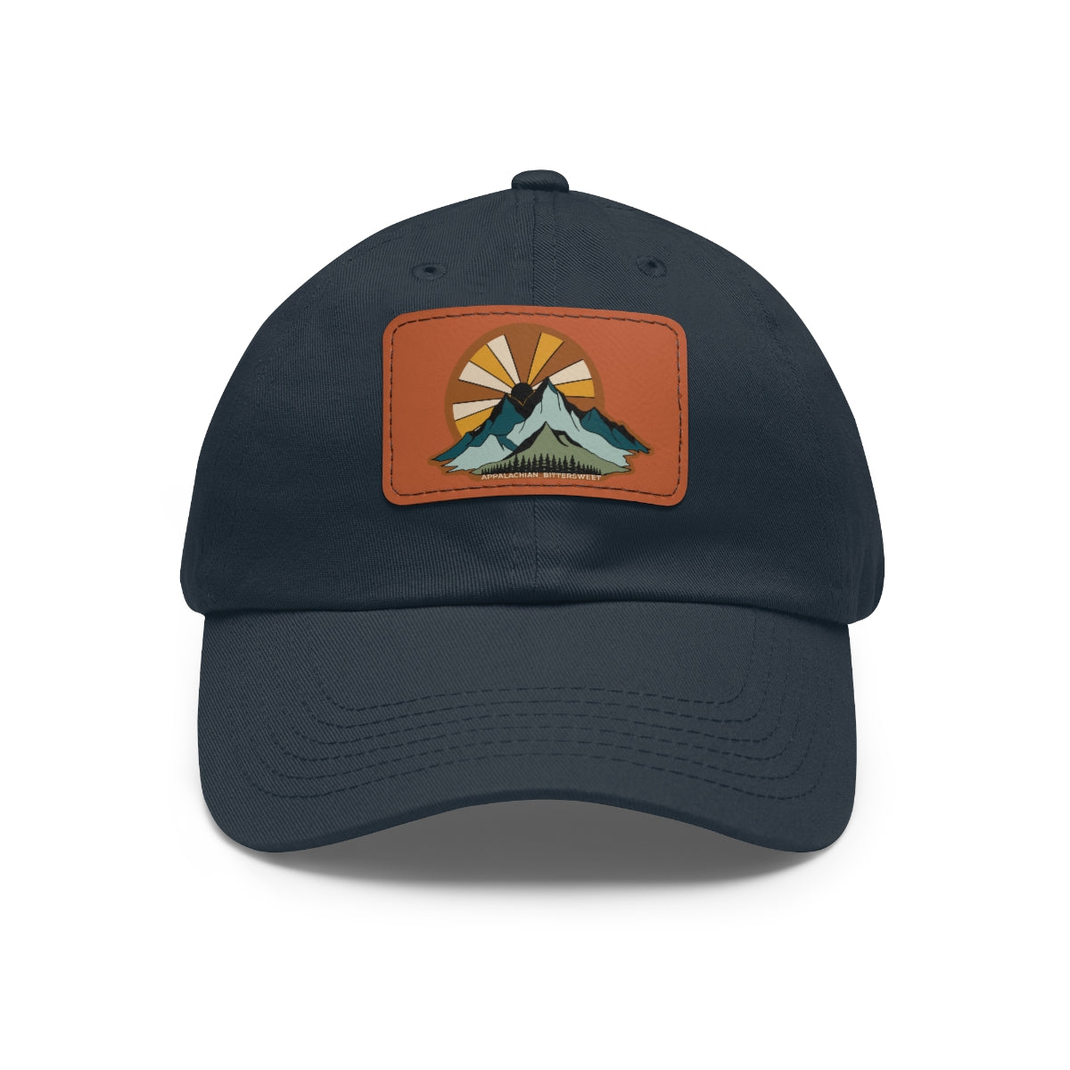 Mountain Sunrise Dad Hat with Leather Patch