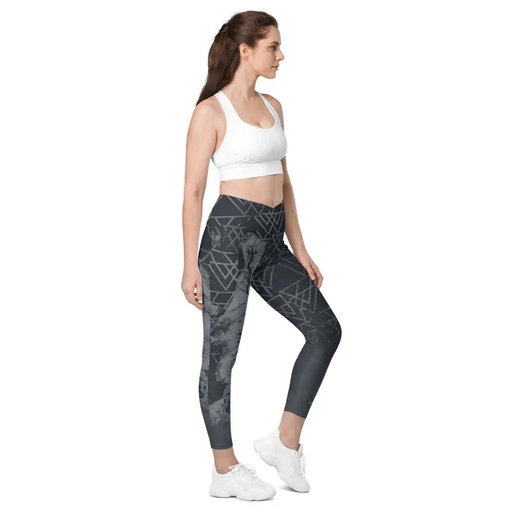 Appalachian Trail Crossover leggings with pockets - National Park Series - Appalachian Bittersweet - Crossover Waist