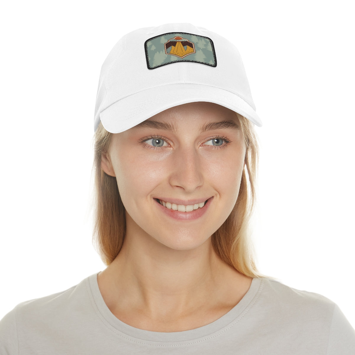 Retro UFO Dad Hat with Leather Patch