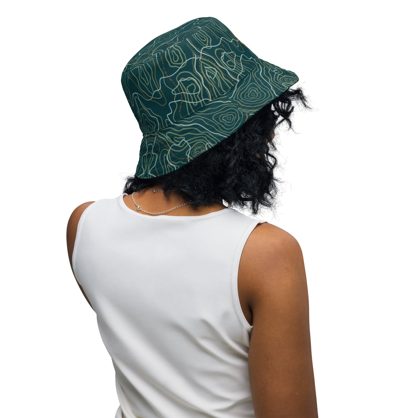 Compass Floral and Topo Map Reversible bucket hat - Appalachian Bittersweet - bucket hat