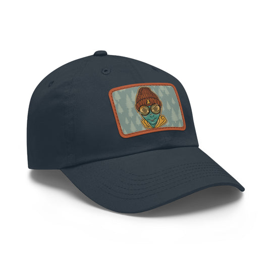 Retro Beanie Alien Dad Hat with Leather Patch