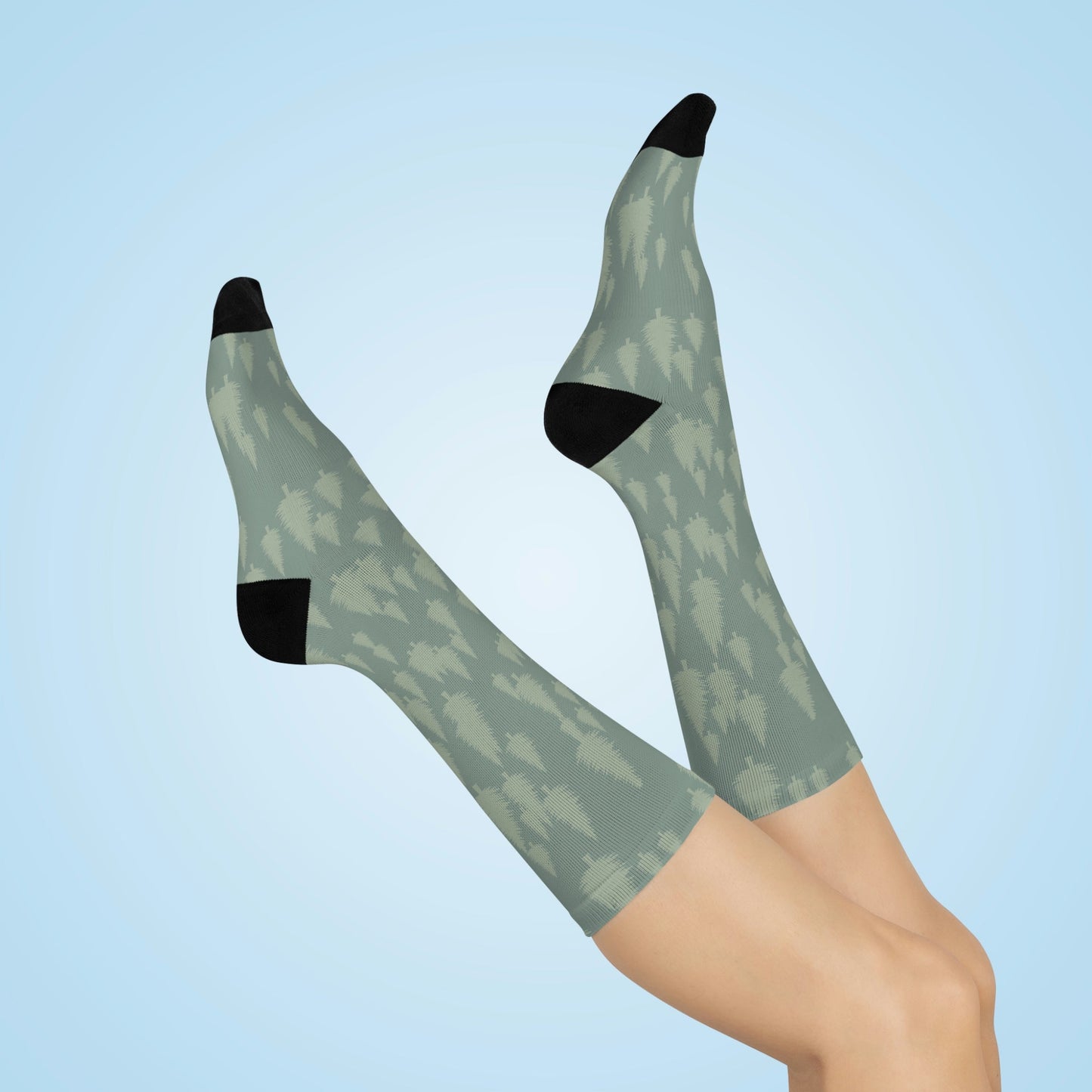 Forest Trees Stretch Crew Socks - Appalachian Bittersweet - All Over Prints
