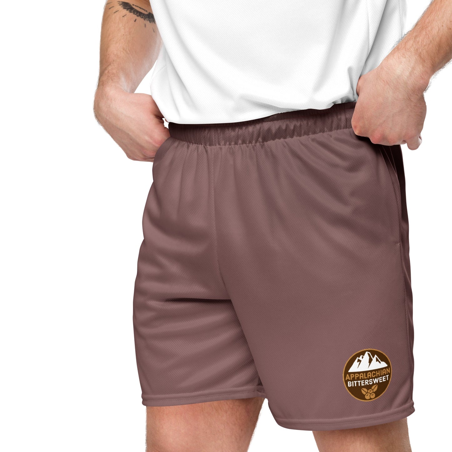 Frosted Berry Recycled Unisex Comfort Mesh Hiking Shorts - Appalachian Bittersweet - Shorts