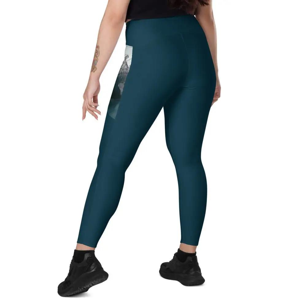 Glacier National Park Crossover leggings with pockets - Appalachian Bittersweet - Crossover Waist