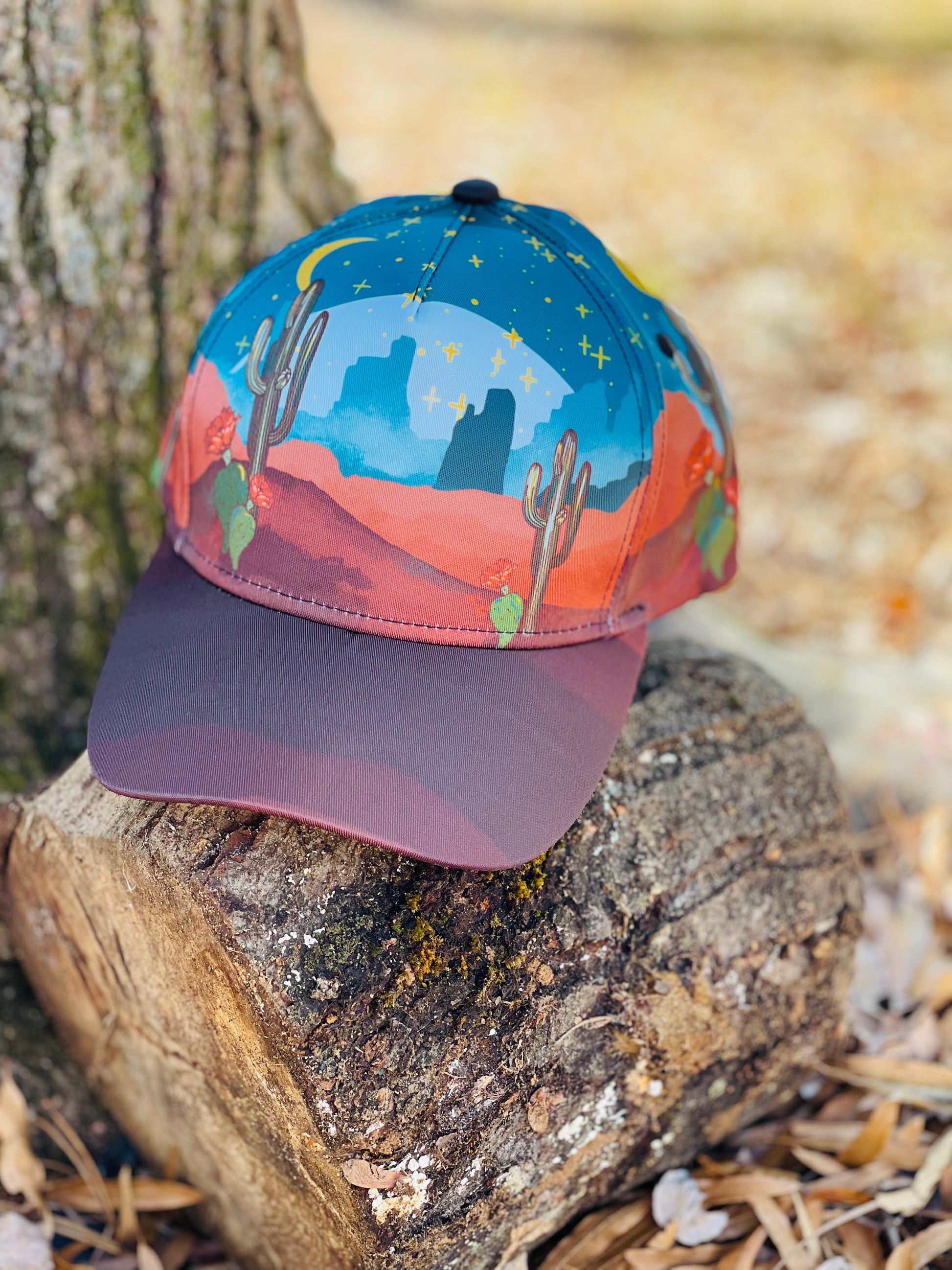 Desert View Retro Snapback Cap Hiker Gifts Hiking Hat 