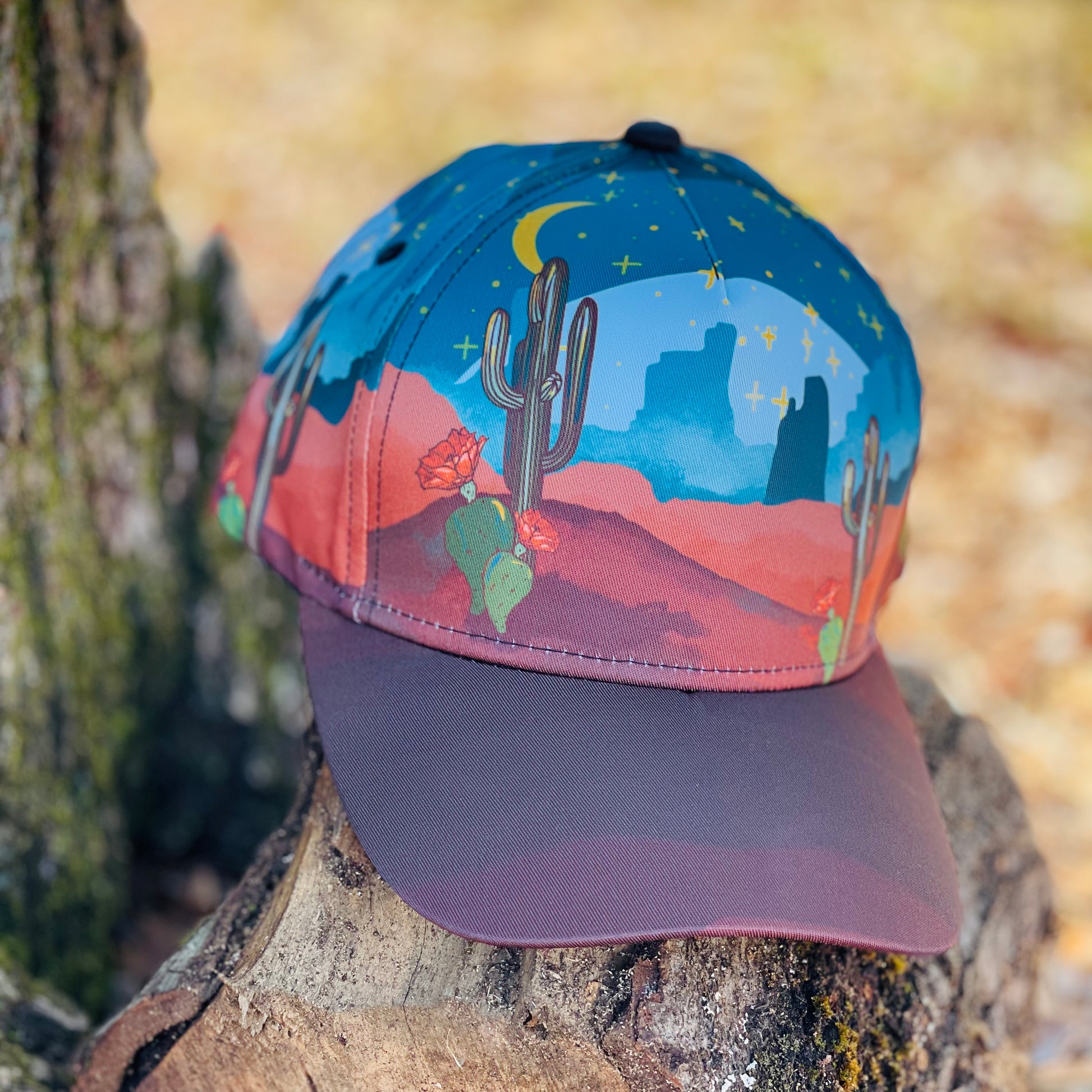 Desert View Retro Snapback Cap Hiker Gifts Hiking Hat 
