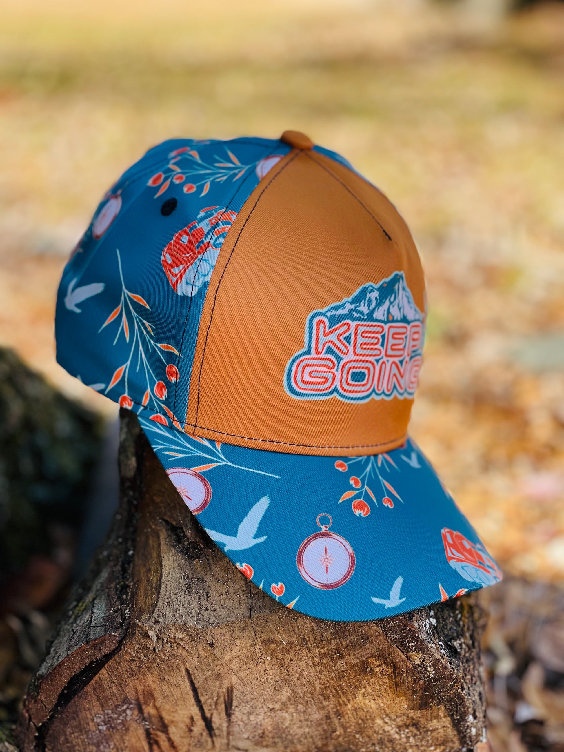 Keep Going Nature Print Hiking Hat - Retro Snapback Cap 