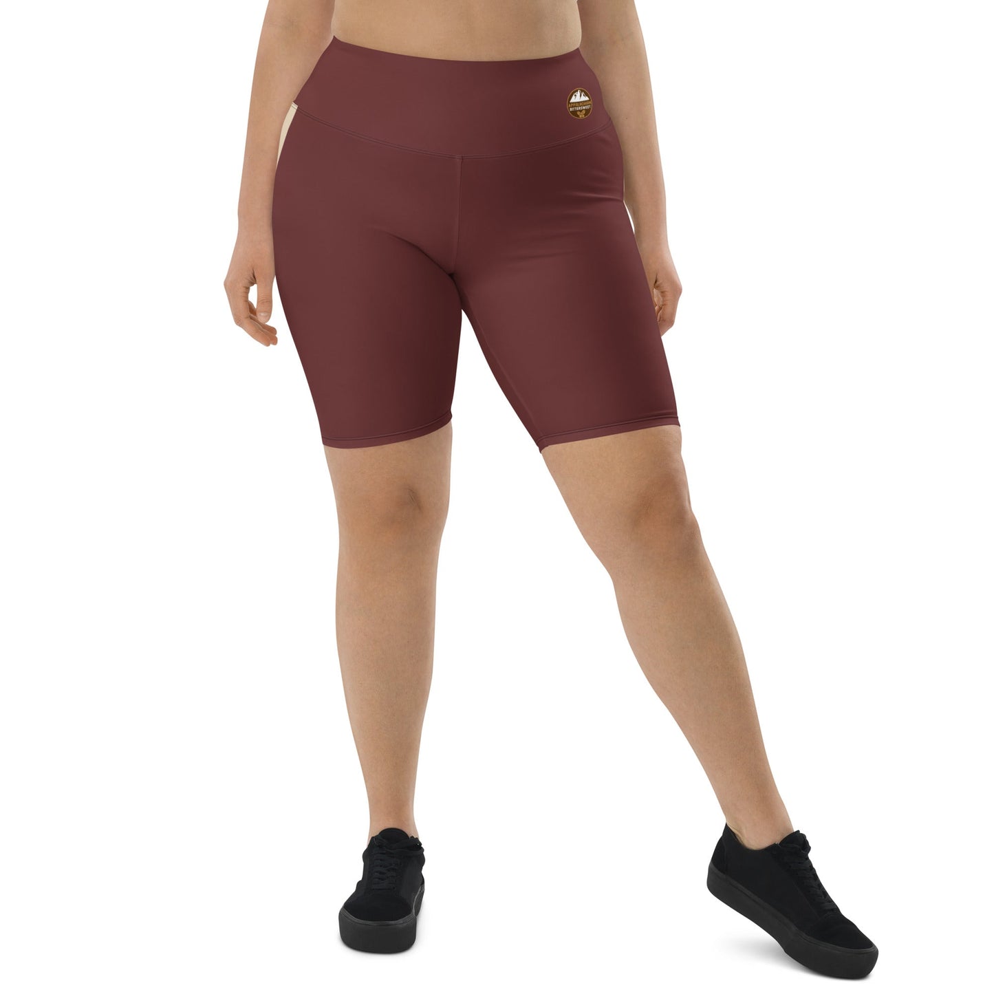 Merlot Earth Stripe Bike Shorts with Pocket - Appalachian Bittersweet - Shorts