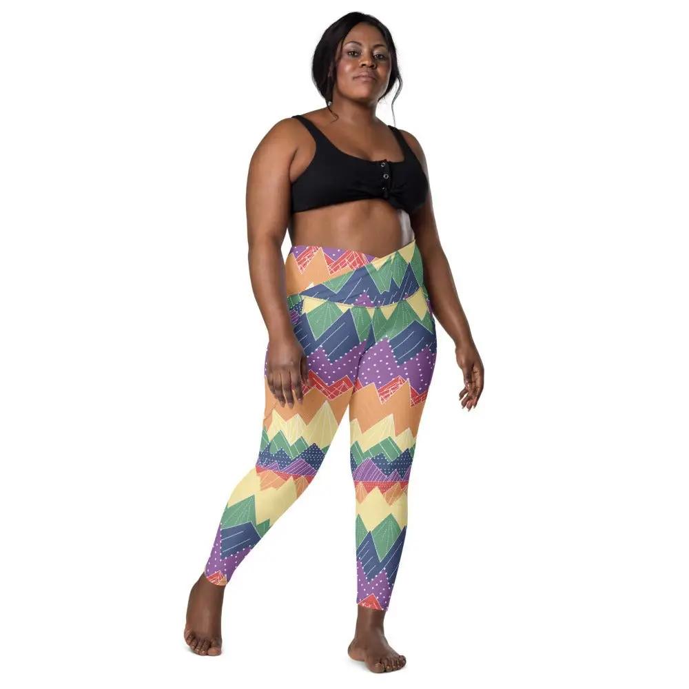 Mountain PRIDE Crossover Waist leggings with pockets - Appalachian Bittersweet - Crossover Waist