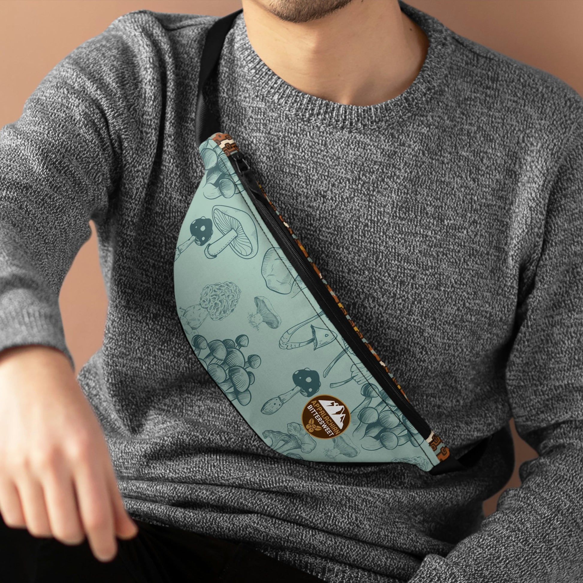 Mushrooms Retro Fanny Pack - Appalachian Bittersweet - Bags