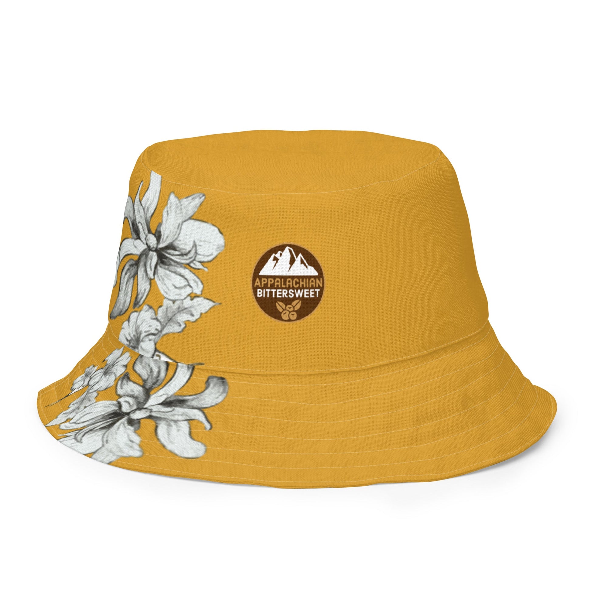 Mustard Vintage Floral Reversible bucket hat - Appalachian Bittersweet - bucket hat