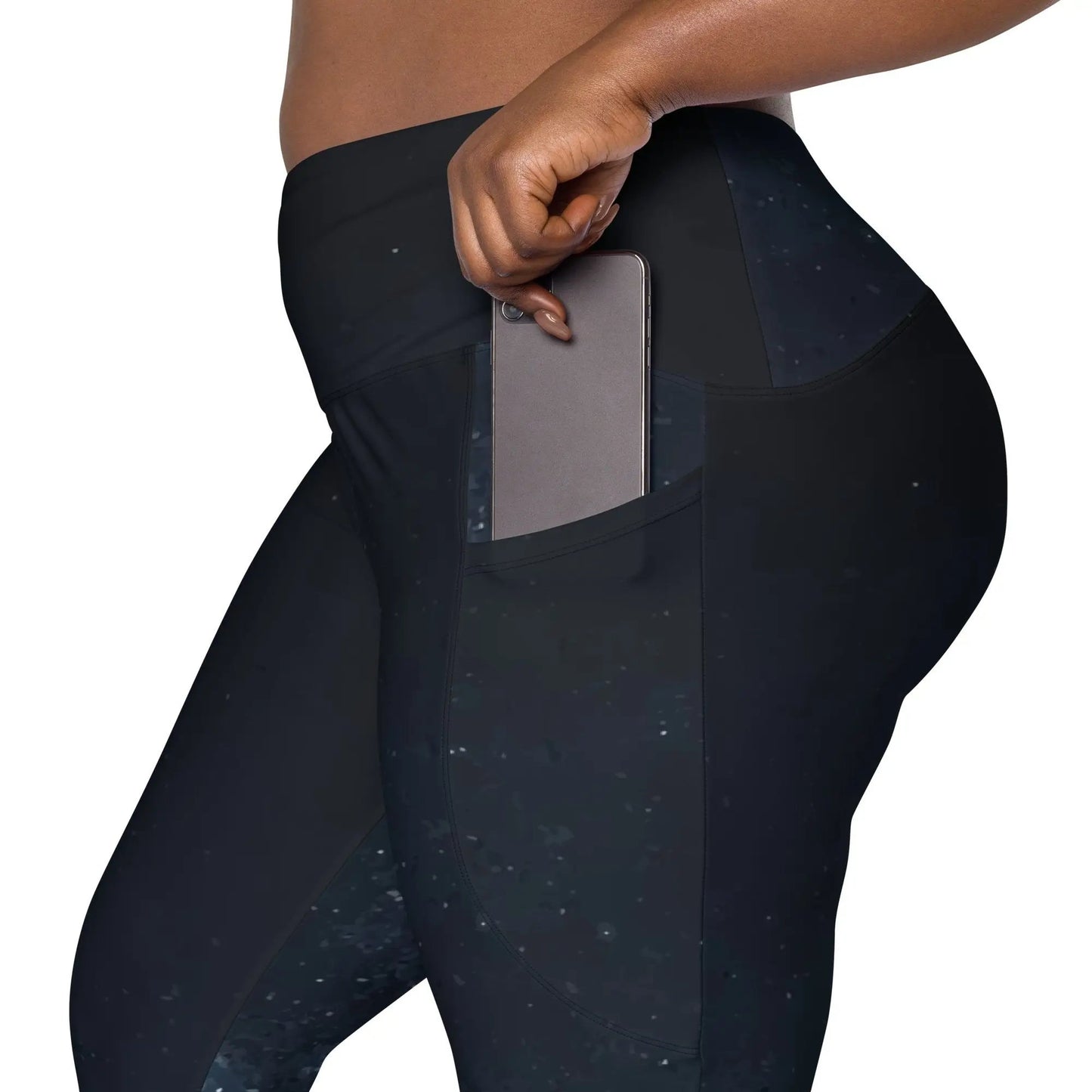 Night Sky CROSSOVER Waist leggings with pockets - Appalachian Bittersweet - Crossover Waist