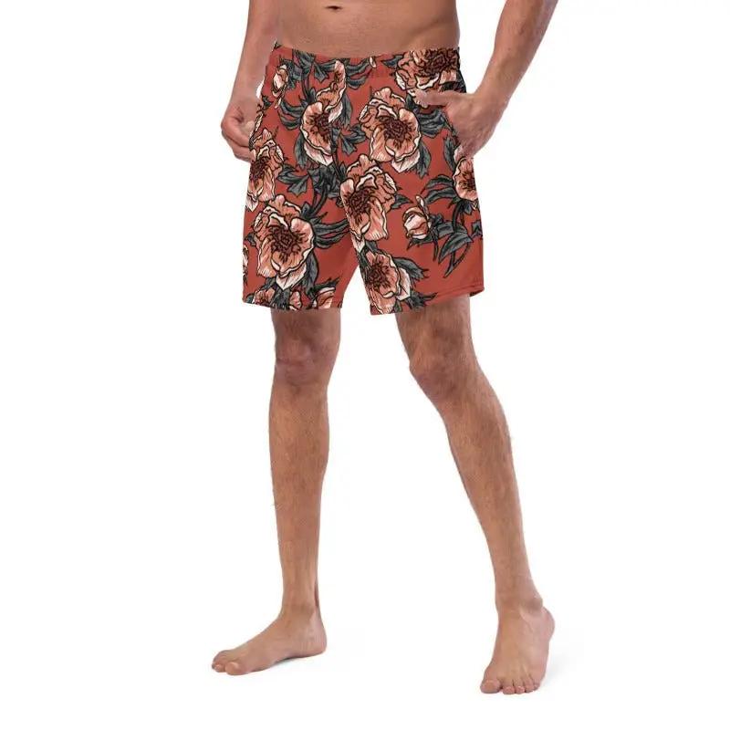 Peonies Recycled SWIM 7" QUICK DRY Shorts with liner - Appalachian Bittersweet - Shorts