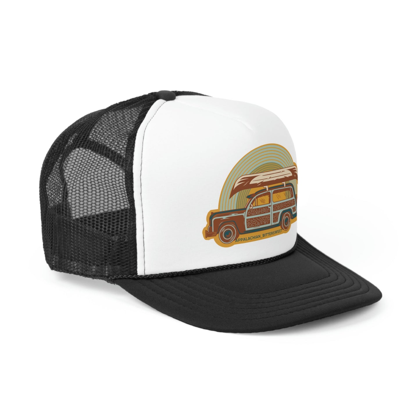 Retro Wagon Mesh Trucker Foamie Cap - Appalachian Bittersweet - mesh back