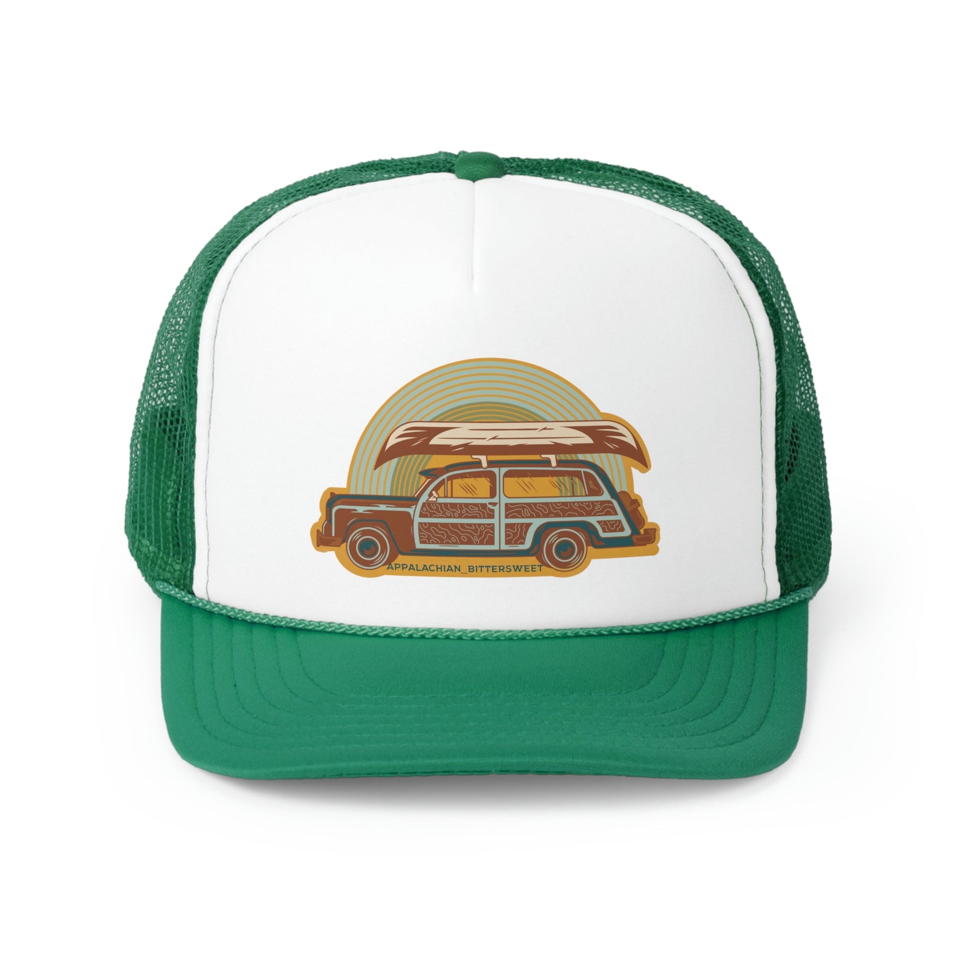 Retro Wagon Mesh Trucker Foamie Cap - Appalachian Bittersweet - mesh back