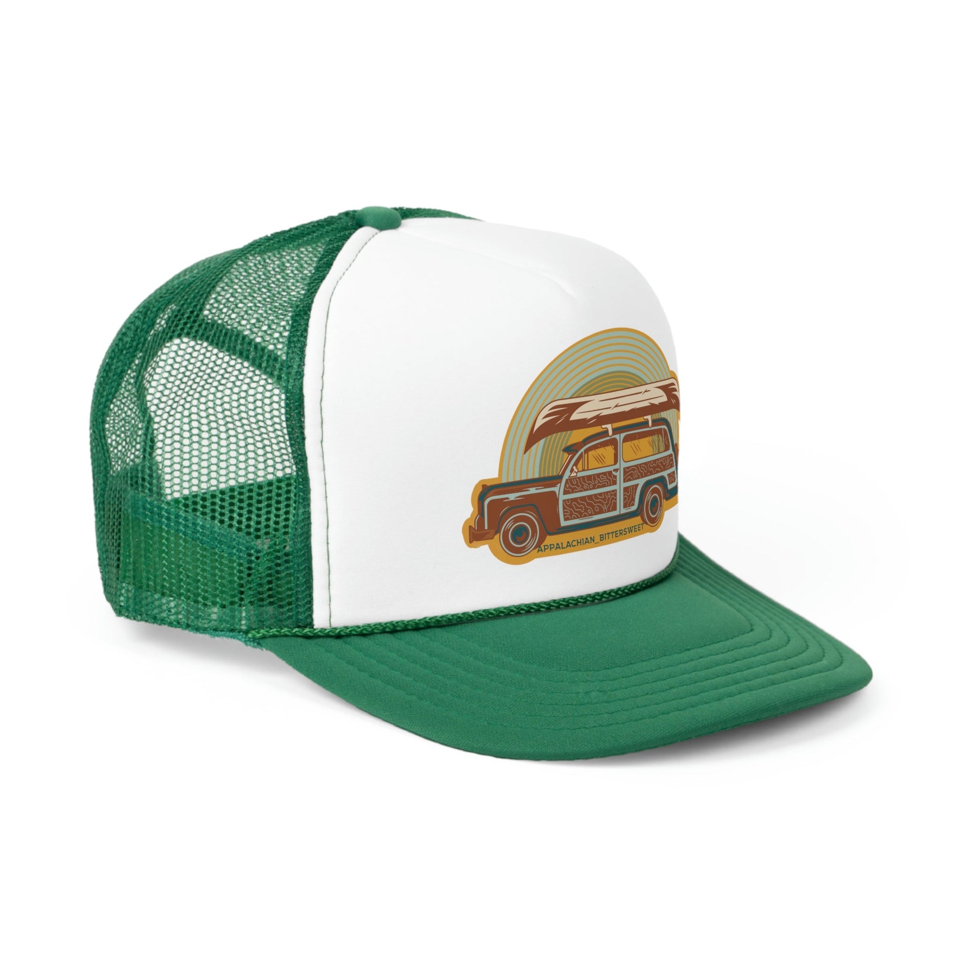 Retro Wagon Mesh Trucker Foamie Cap - Appalachian Bittersweet - mesh back