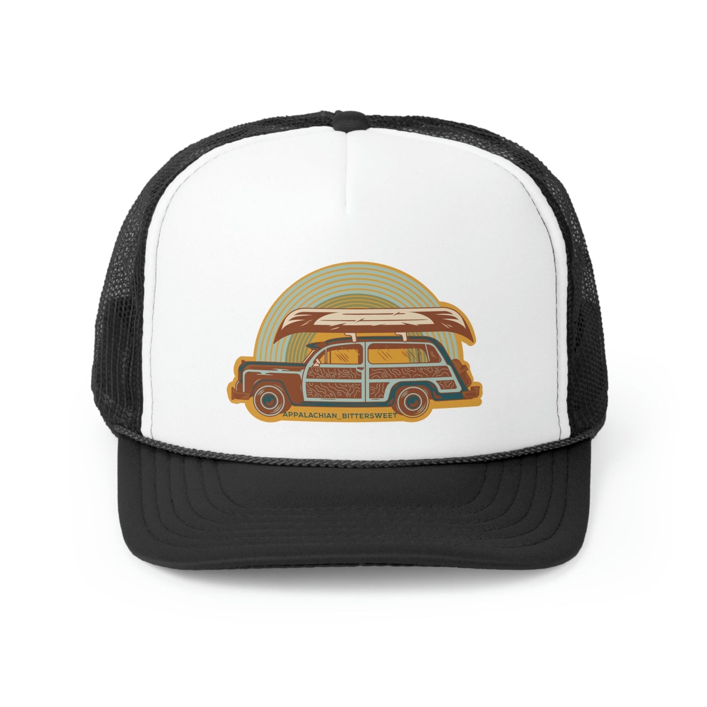 Retro Wagon Mesh Trucker Foamie Cap - Appalachian Bittersweet - mesh back