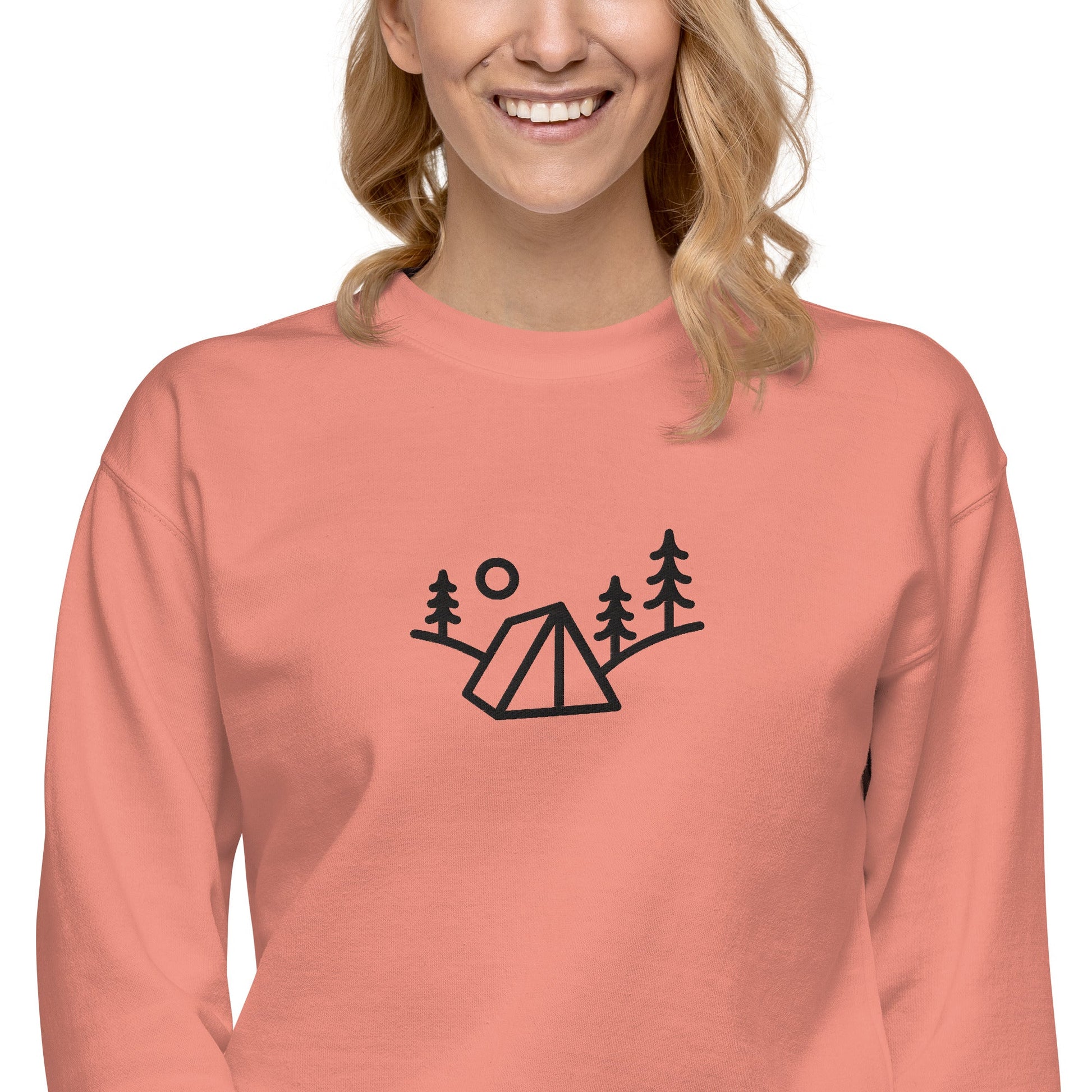 Tent Camper Unisex Premium Embroidered Sweatshirt - Appalachian Bittersweet - Sweatshirt