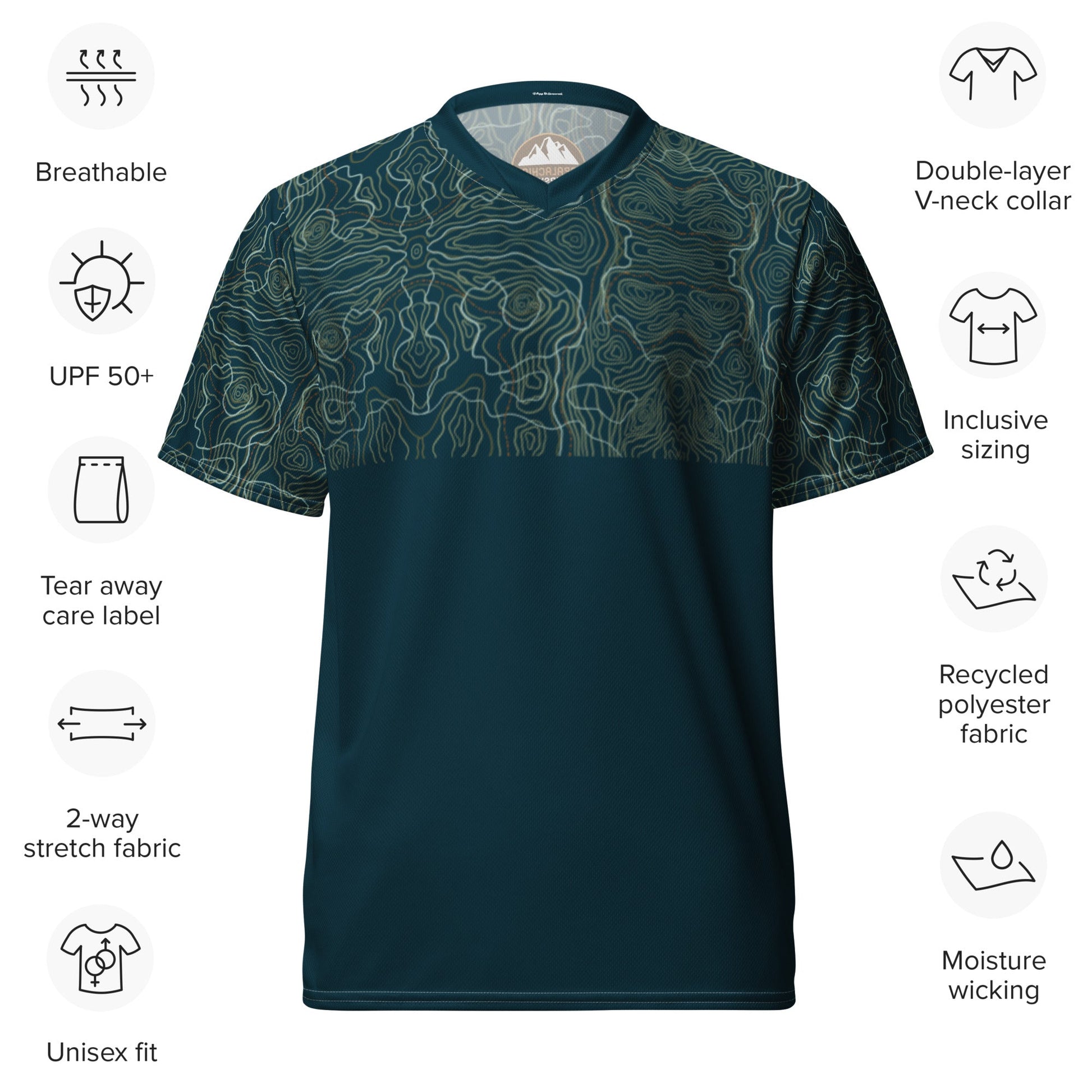 Topo Map Recycled Short Sleeve Sun Shirt - Appalachian Bittersweet -