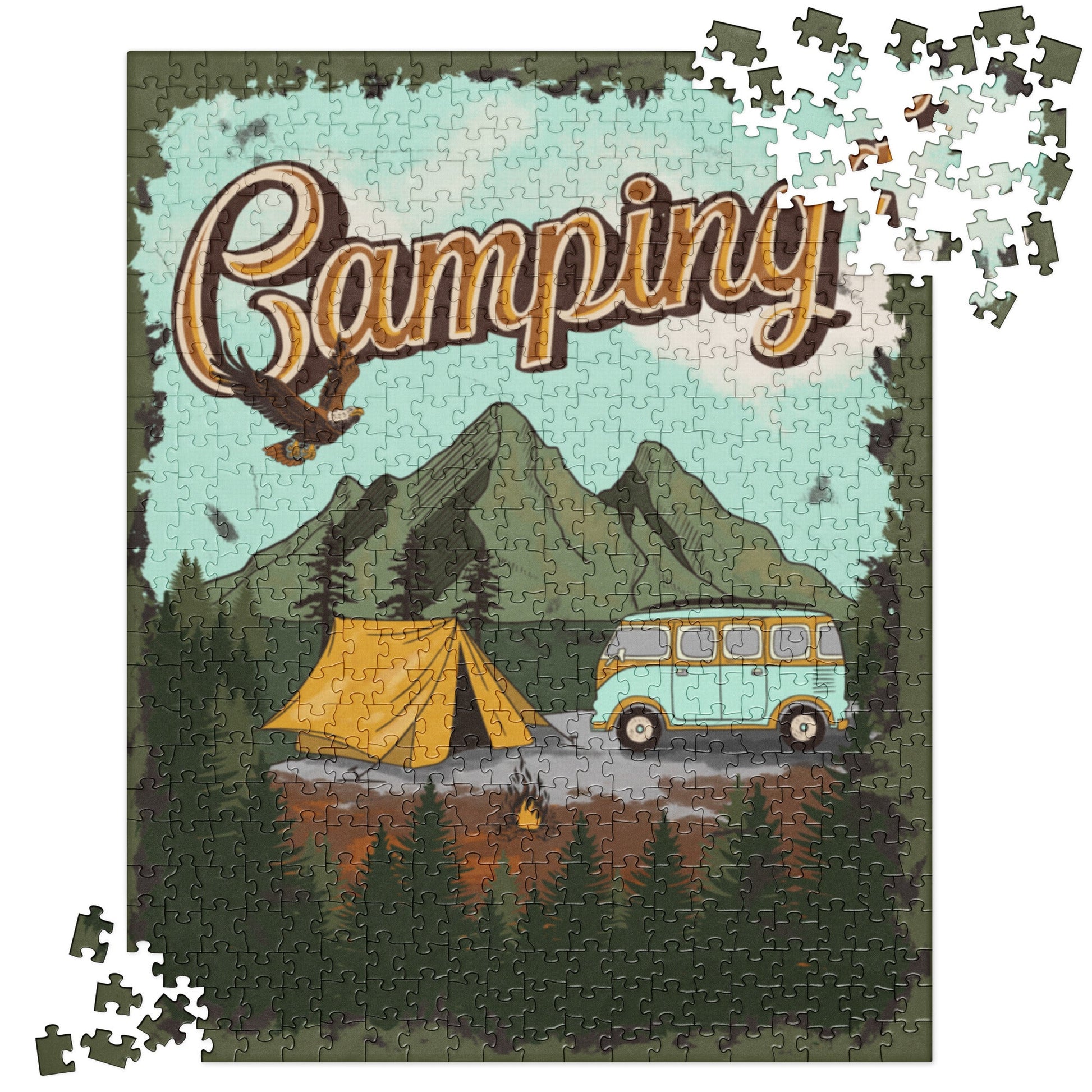 Vintage Style Van Camping Jigsaw puzzle - Appalachian Bittersweet -